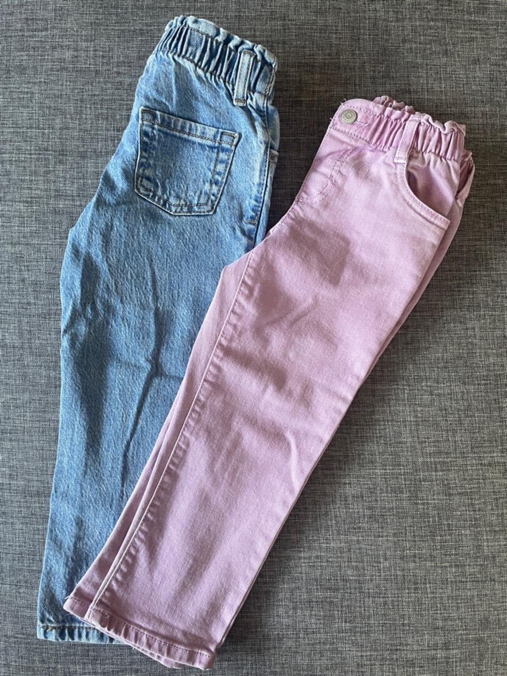 Cat & Jack Pink and Light Blue Elastic-Waist Jeans Set